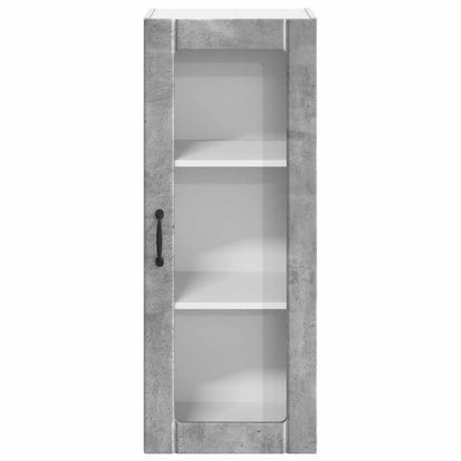 vidaXL Wall Glass Cabinet LUCCA Concrete Grey 40 x 31 x 100 cm