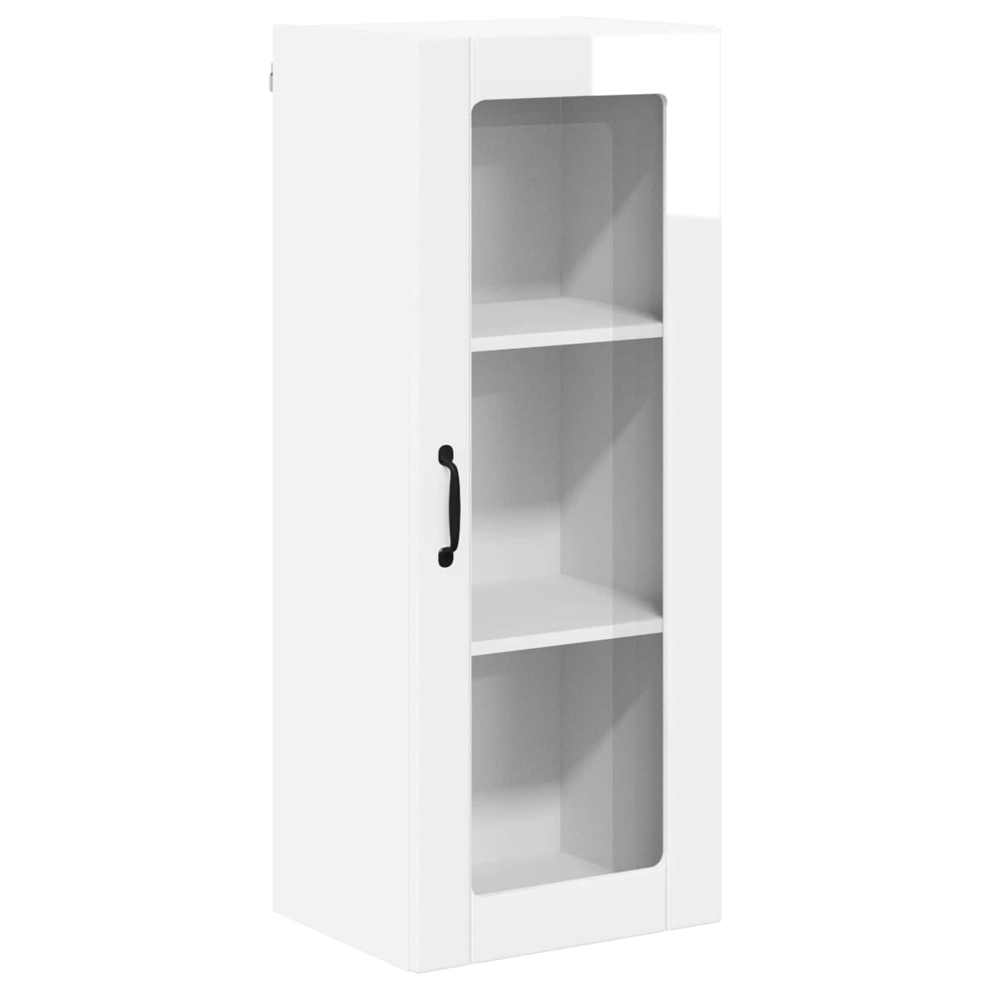 vidaXL Wall Glass Cabinet LUCCA High Gloss White 40 x 31 x 100 cm