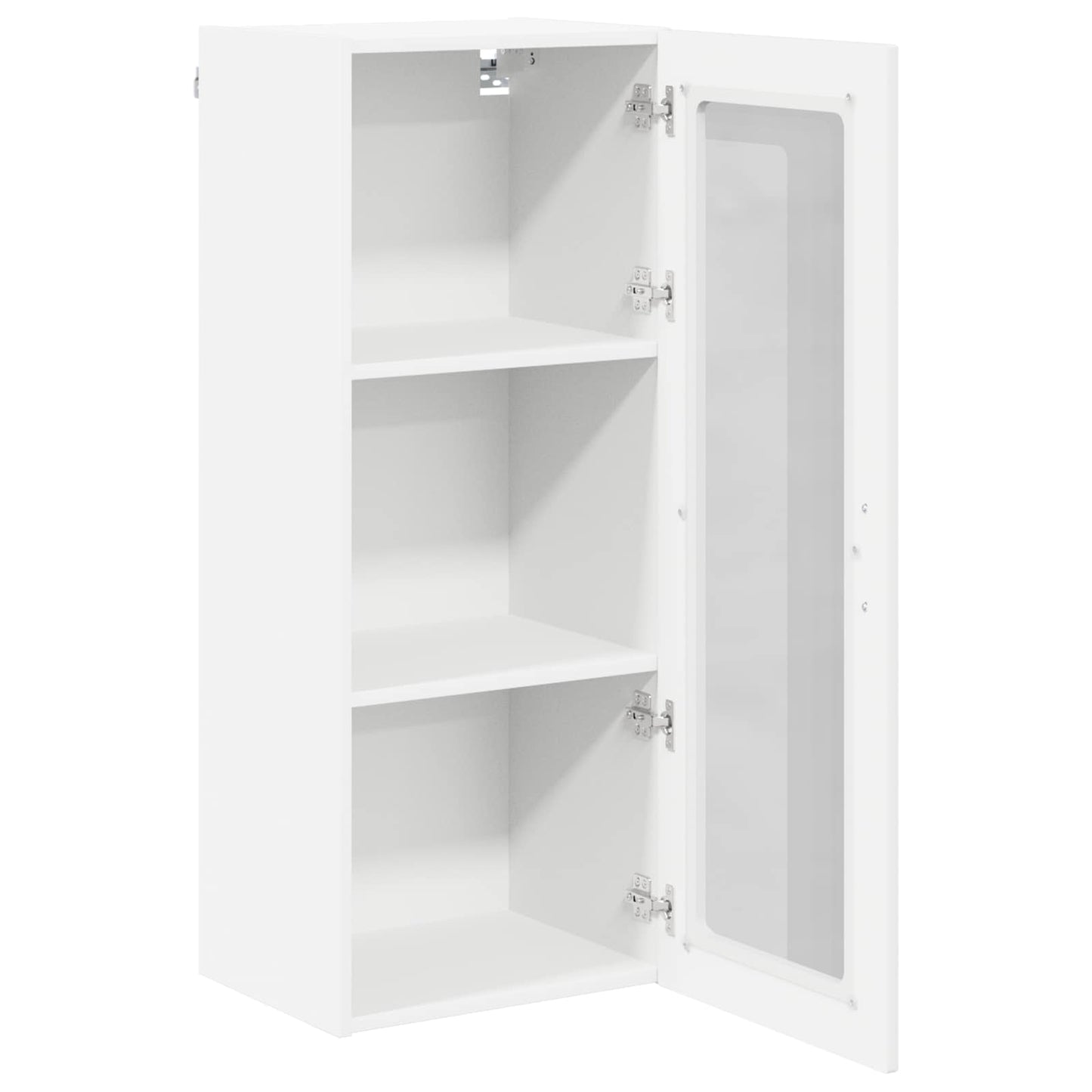 vidaXL Wall Glass Cabinet LUCCA High Gloss White 40 x 31 x 100 cm
