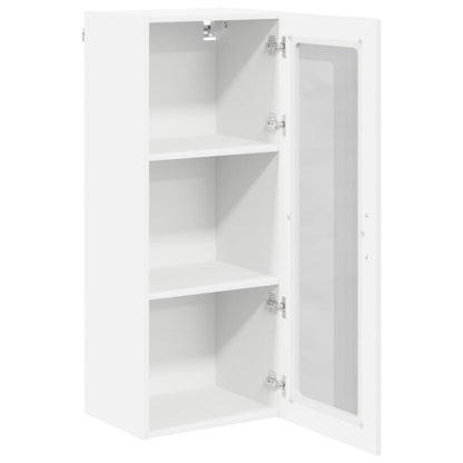vidaXL Wall Glass Cabinet LUCCA High Gloss White 40 x 31 x 100 cm
