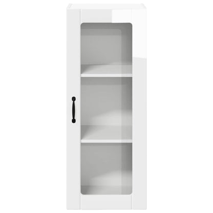 vidaXL Wall Glass Cabinet LUCCA High Gloss White 40 x 31 x 100 cm