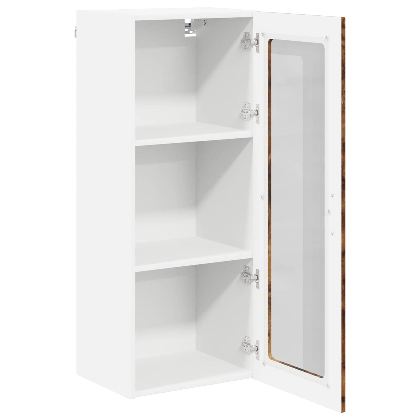 vidaXL Wall Glass Cabinet LUCCA Smoked Oak 40 x 31 x 100 cm