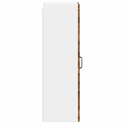 vidaXL Wall Glass Cabinet LUCCA Smoked Oak 40 x 31 x 100 cm