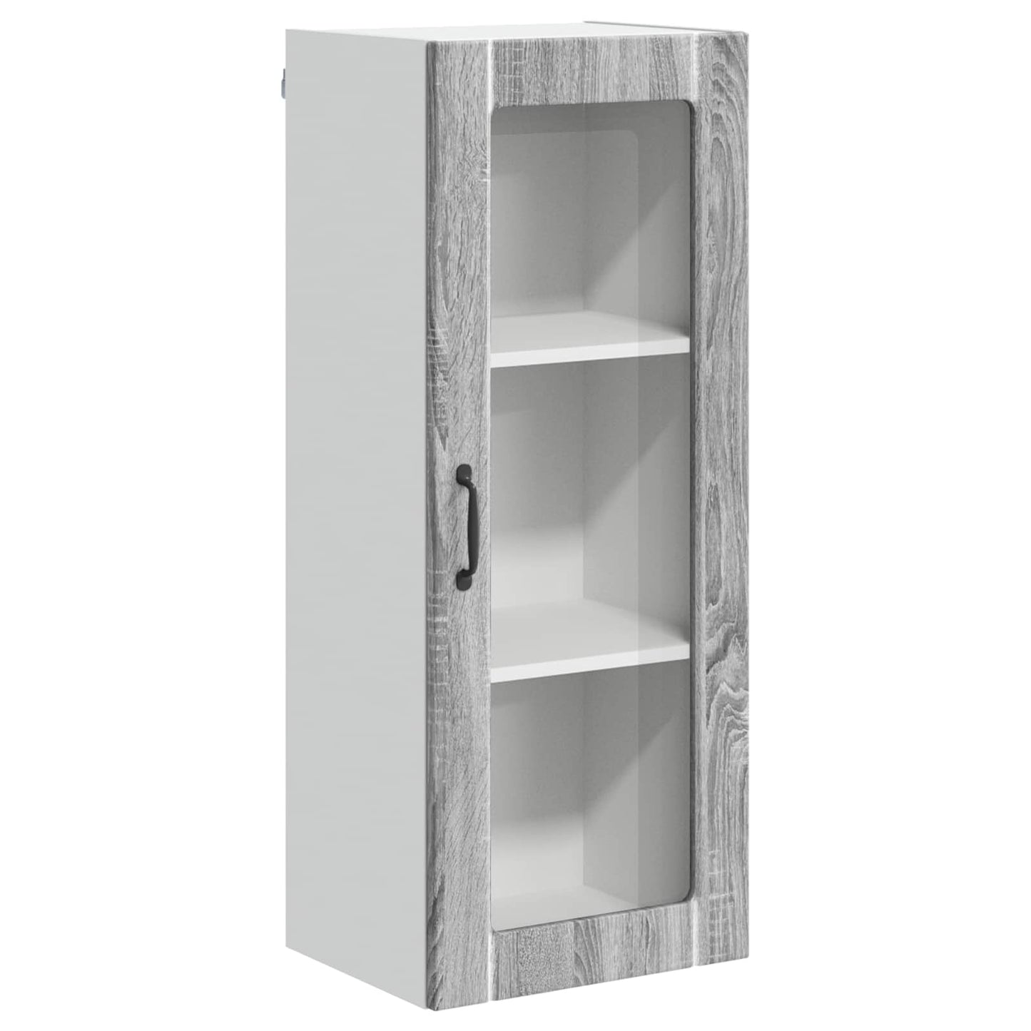 vidaXL Wall Glass Cabinet LUCCA Grey Sonoma 40 x 31 x 100 cm