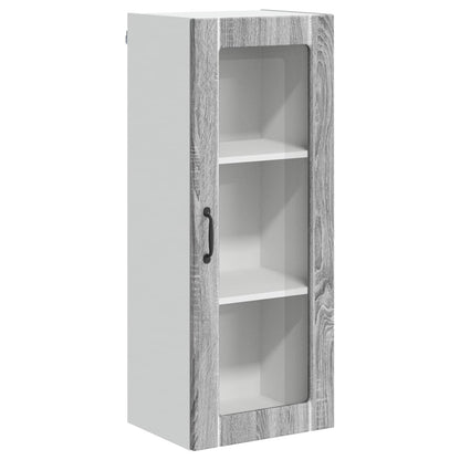 vidaXL Wall Glass Cabinet LUCCA Grey Sonoma 40 x 31 x 100 cm