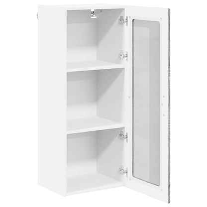vidaXL Wall Glass Cabinet LUCCA Grey Sonoma 40 x 31 x 100 cm