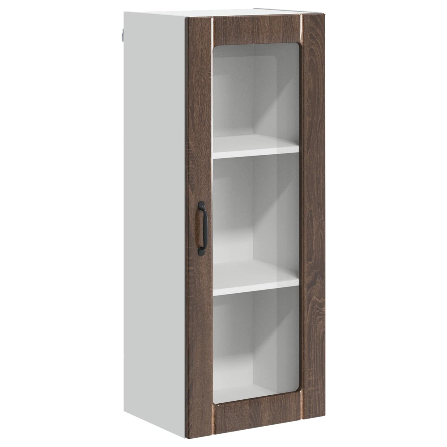 vidaXL Wall Glass Cabinet LUCCA Brown Oak 40 x 31 x 100 cm