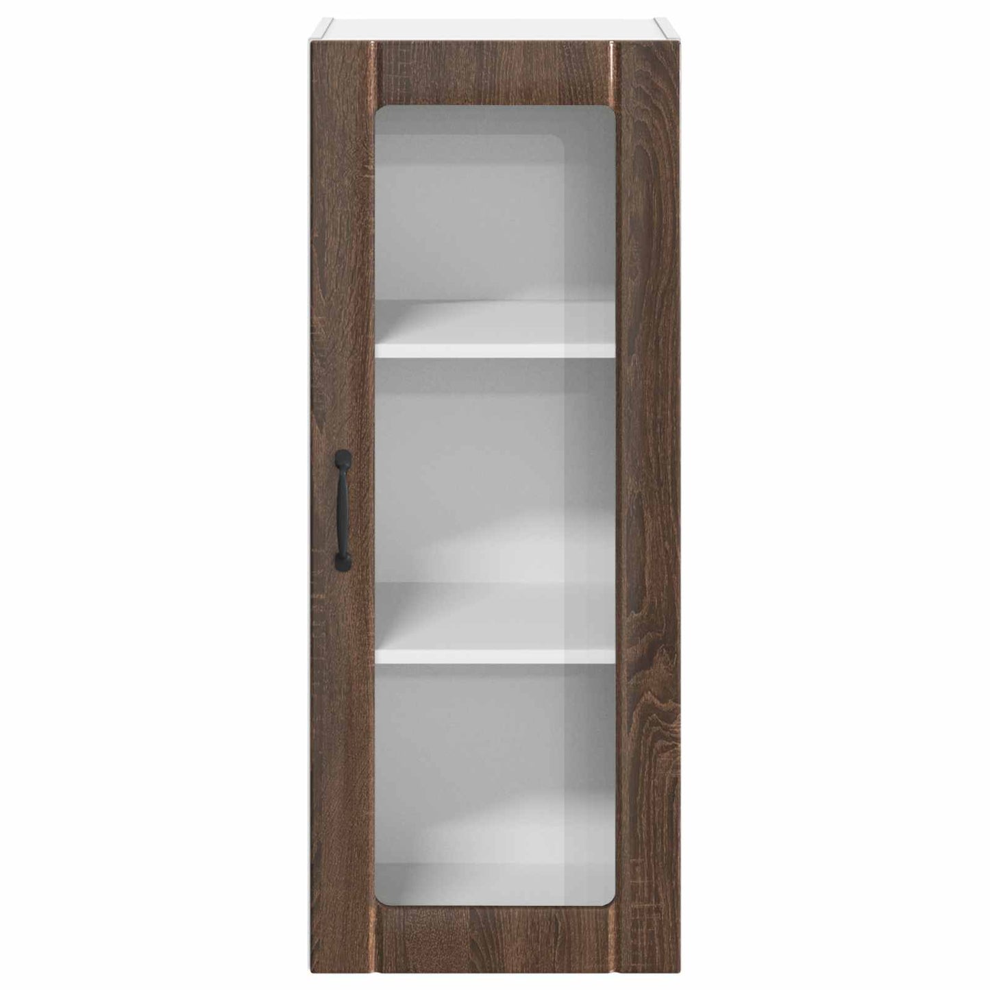 vidaXL Wall Glass Cabinet LUCCA Brown Oak 40 x 31 x 100 cm