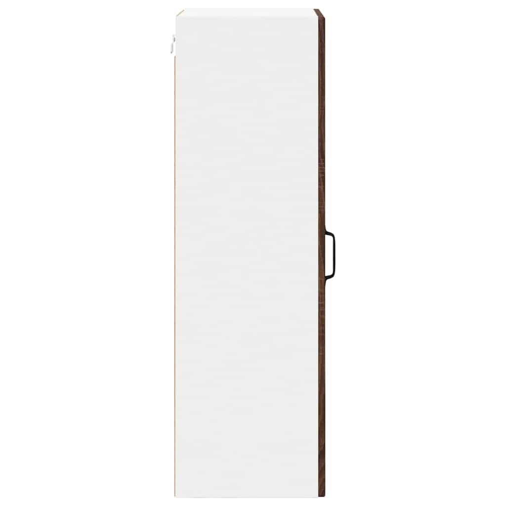 vidaXL Wall Glass Cabinet LUCCA Brown Oak 40 x 31 x 100 cm