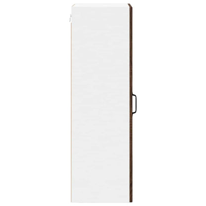 vidaXL Wall Glass Cabinet LUCCA Brown Oak 40 x 31 x 100 cm