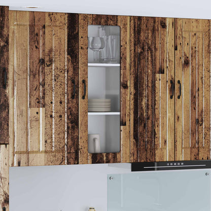 vidaXL Wall Glass Cabinet LUCCA Old Wood 40 x 31 x 100 cm