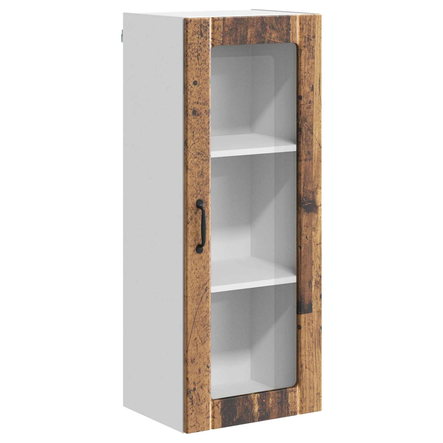 vidaXL Wall Glass Cabinet LUCCA Old Wood 40 x 31 x 100 cm