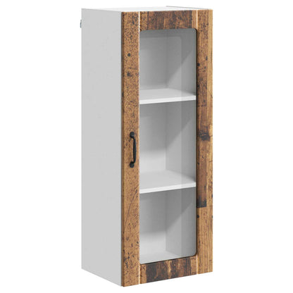 vidaXL Wall Glass Cabinet LUCCA Old Wood 40 x 31 x 100 cm