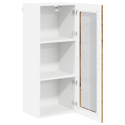 vidaXL Wall Glass Cabinet LUCCA Old Wood 40 x 31 x 100 cm