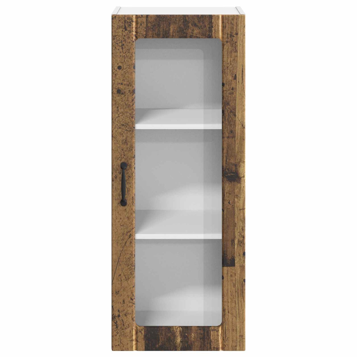 vidaXL Wall Glass Cabinet LUCCA Old Wood 40 x 31 x 100 cm