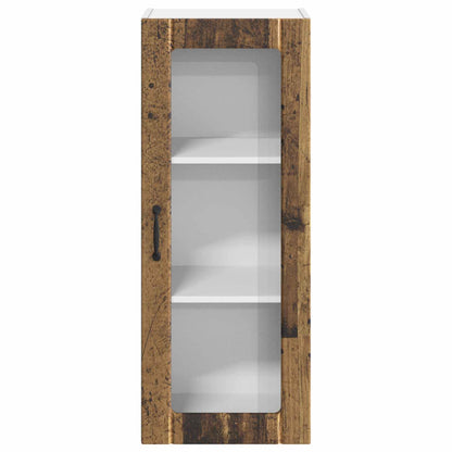 vidaXL Wall Glass Cabinet LUCCA Old Wood 40 x 31 x 100 cm