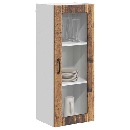 vidaXL Wall Glass Cabinet LUCCA Old Wood 40 x 31 x 100 cm