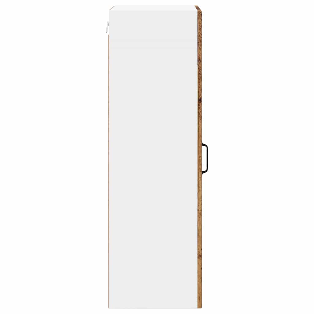 vidaXL Wall Glass Cabinet LUCCA Old Wood 40 x 31 x 100 cm