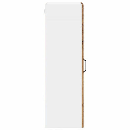 vidaXL Wall Glass Cabinet LUCCA Old Wood 40 x 31 x 100 cm