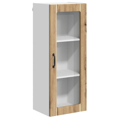 vidaXL Wall Glass Cabinet LUCCA Artisan Oak 40 x 31 x 100 cm