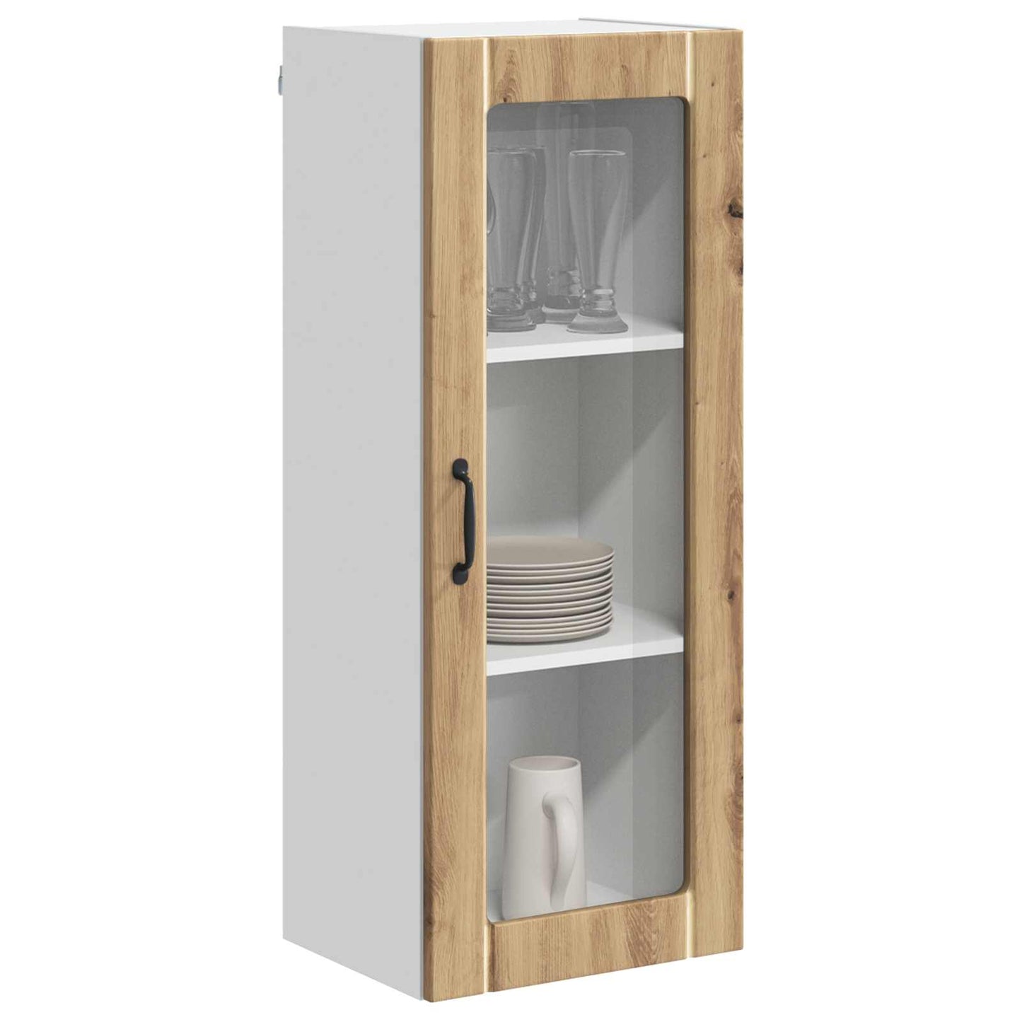 vidaXL Wall Glass Cabinet LUCCA Artisan Oak 40 x 31 x 100 cm