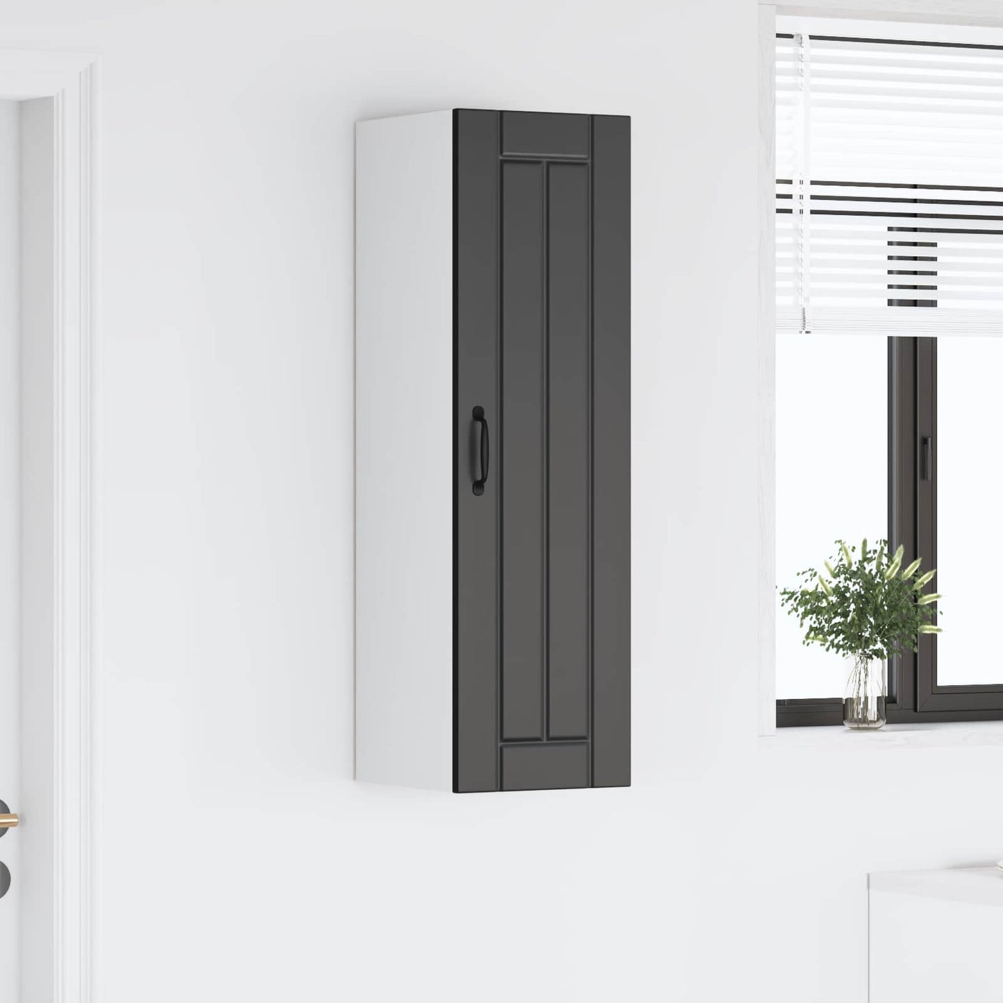 vidaXL Wall Cabinet LUCCA Black 30 x 31 x 100 cm Engineered Wood