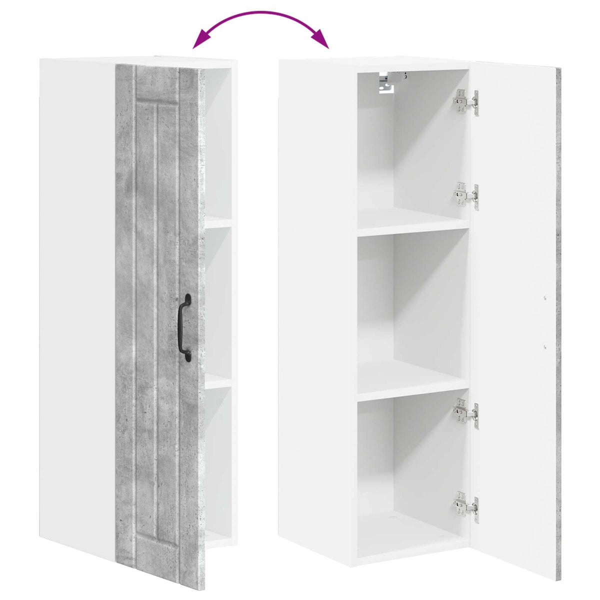 vidaXL Wall Cabinet LUCCA Concrete Grey 30 x 31 x 100 cm