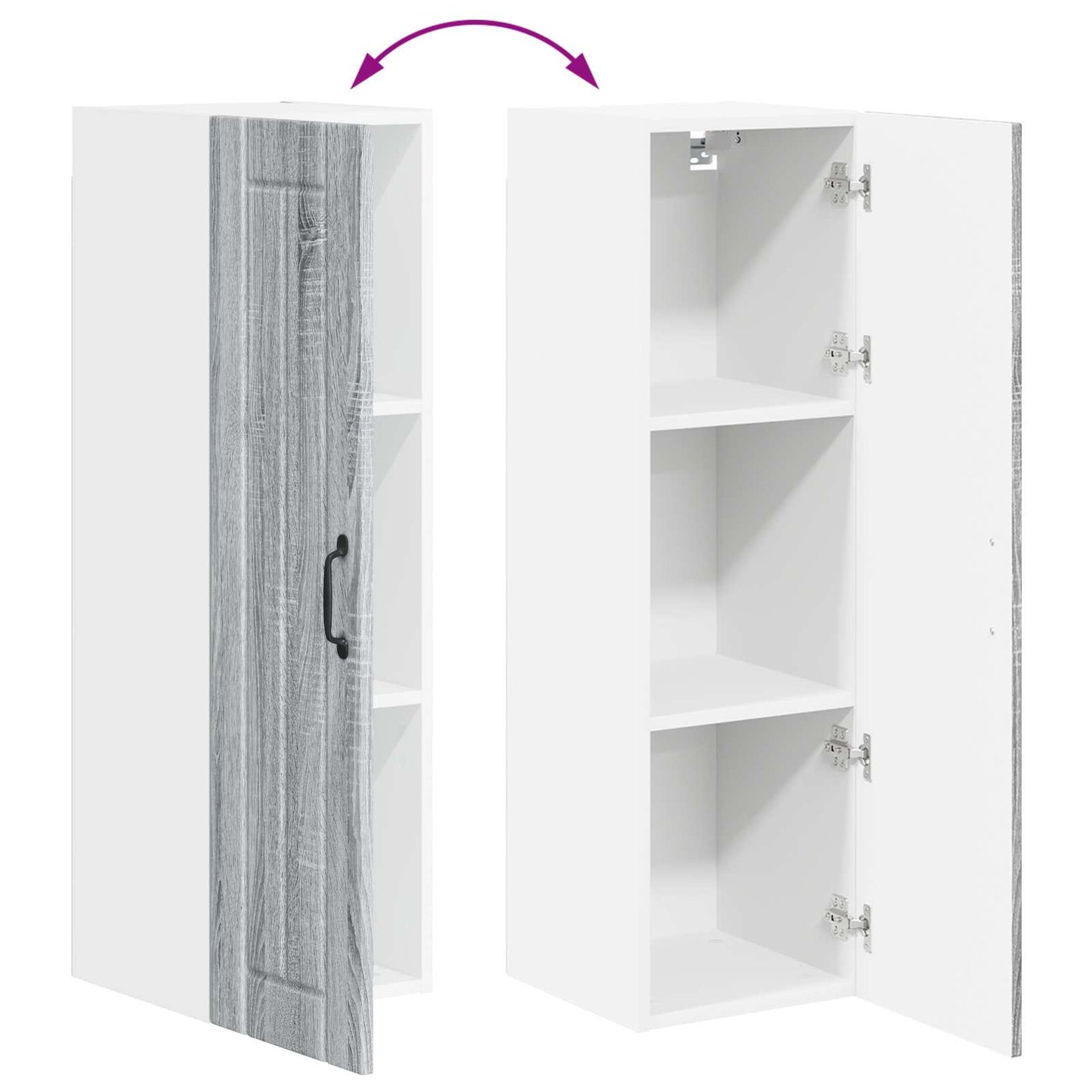 vidaXL Wall Cabinet LUCCA Grey Sonoma 30 x 31 x 100 cm Engineered Wood
