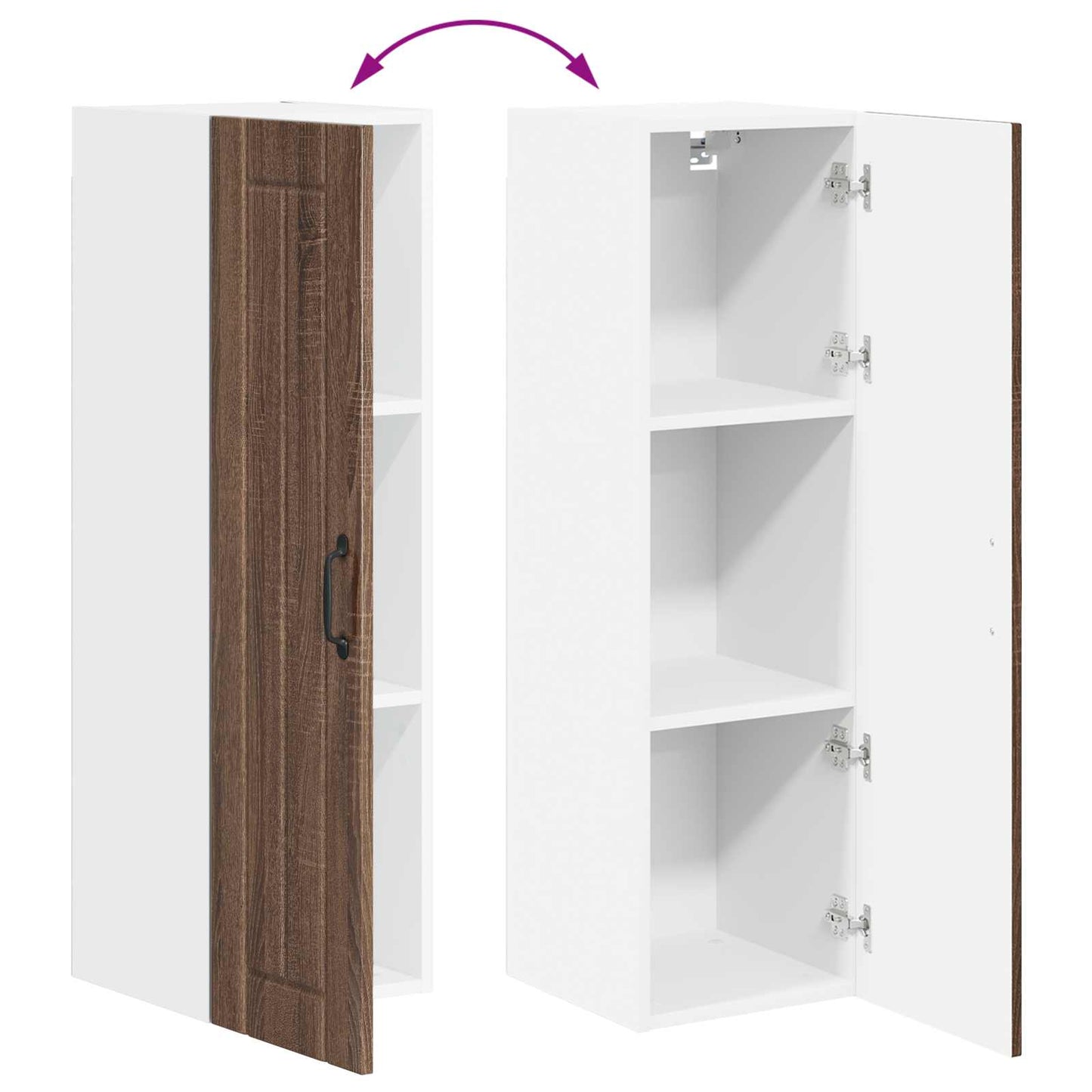 vidaXL Wall Cabinet LUCCA Brown Oak 30 x 31 x 100 cm Engineered Wood