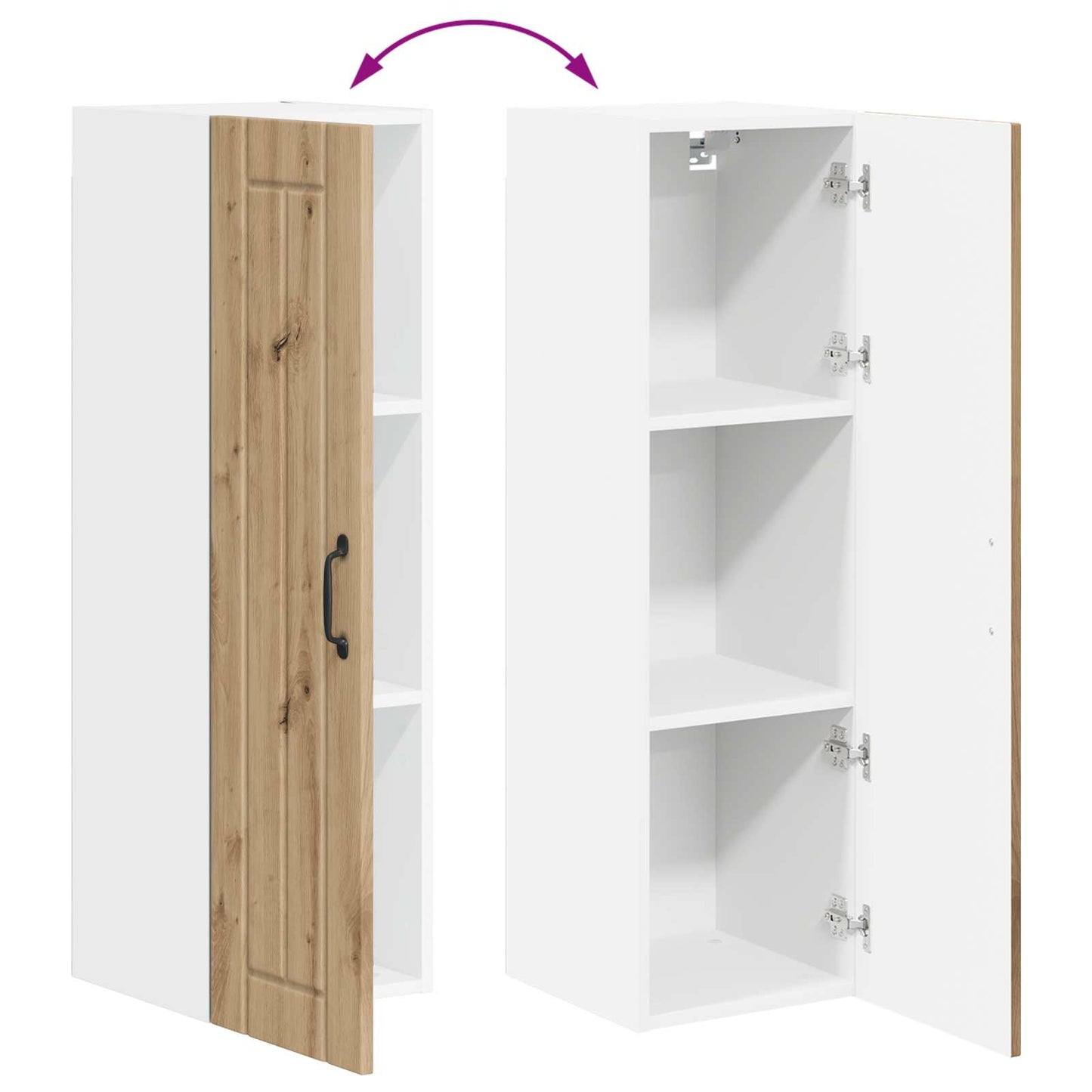 vidaXL Wall Cabinet LUCCA Artisan Oak 30 x 31 x 100 cm Engineered Wood