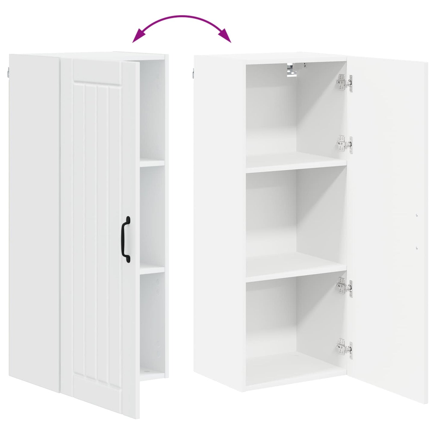 vidaXL Wall Cabinet LUCCA White 40 x 31 x 100 cm Engineered Wood
