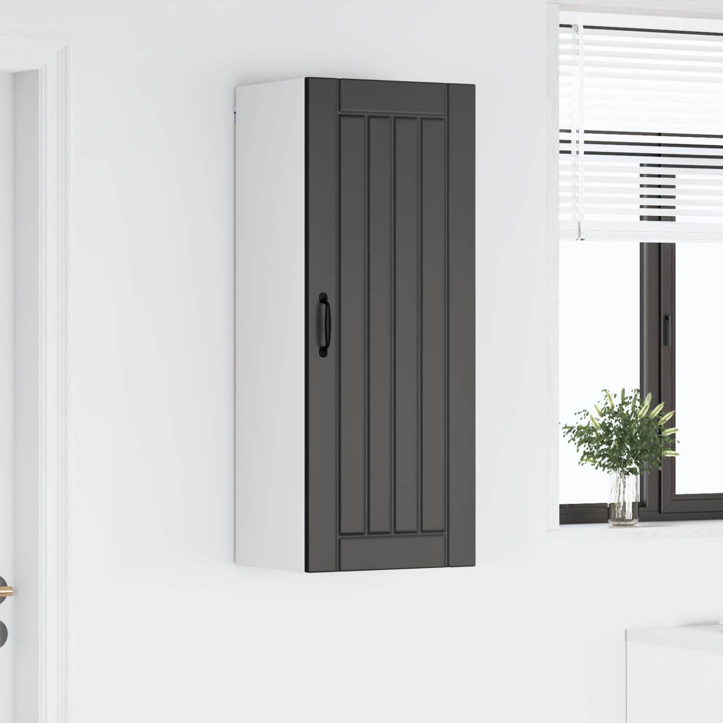 vidaXL Wall Cabinet LUCCA Black 40 x 31 x 100 cm Engineered Wood