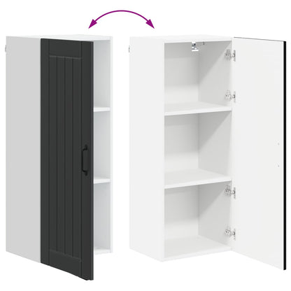 vidaXL Wall Cabinet LUCCA Black 40 x 31 x 100 cm Engineered Wood