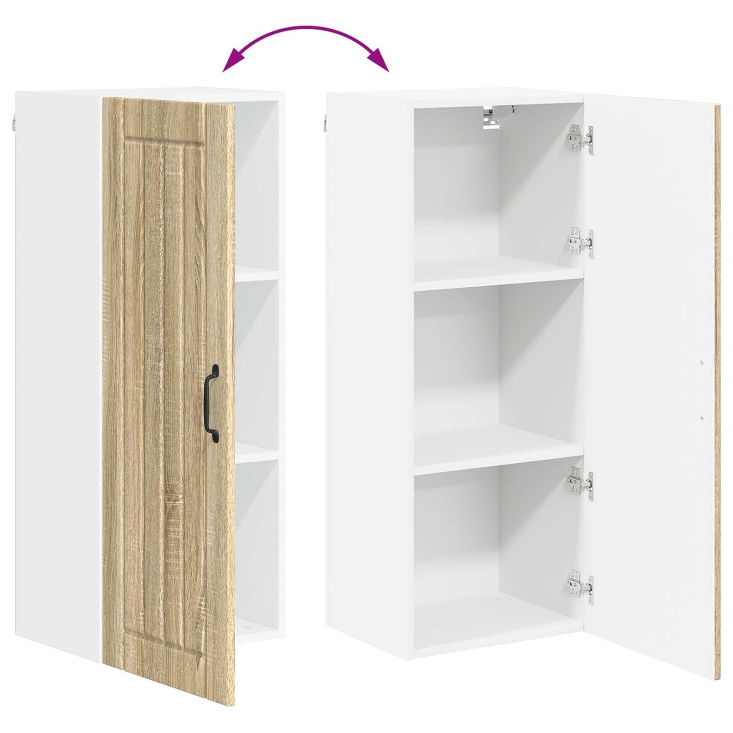 vidaXL Wall Cabinet LUCCA Sonoma Oak 40 x 31 x 100 cm Engineered Wood