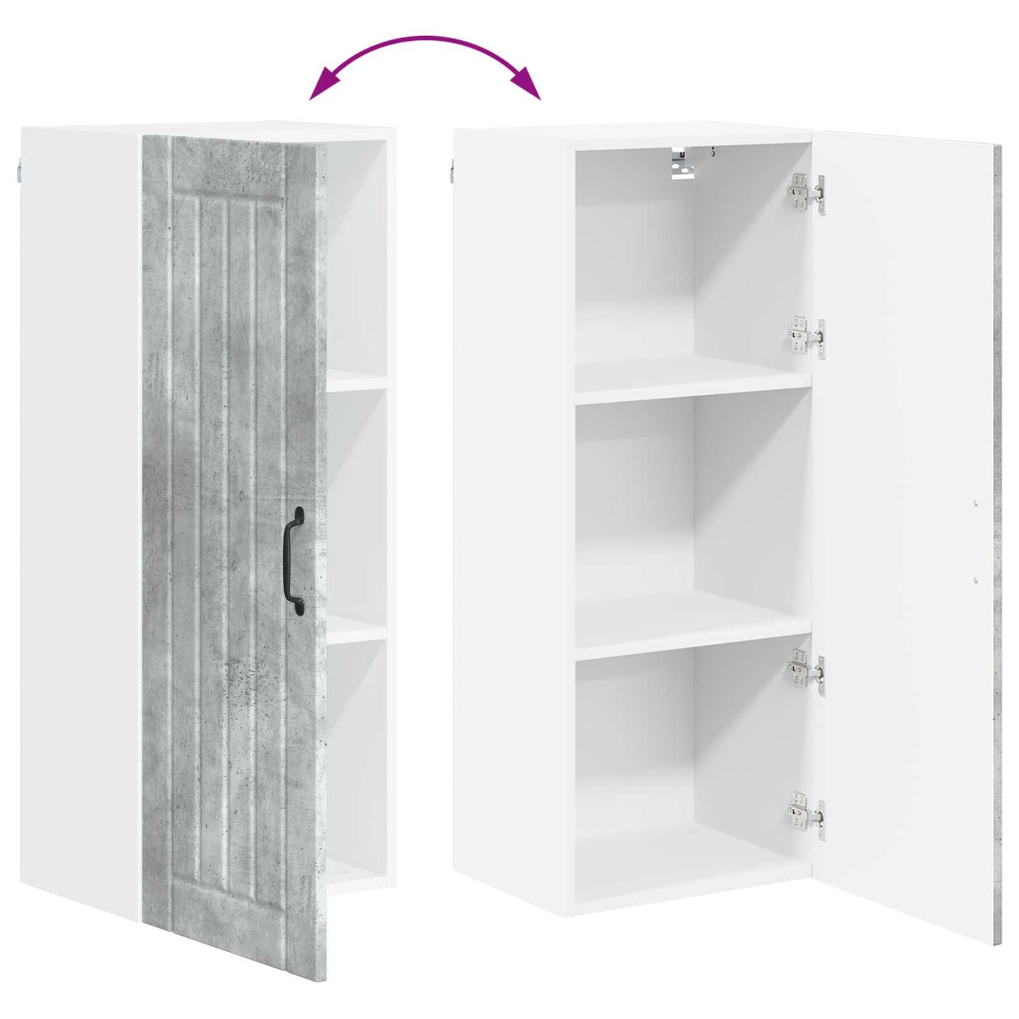 vidaXL Wall Cabinet LUCCA Concrete Grey 40 x 31 x 100 cm