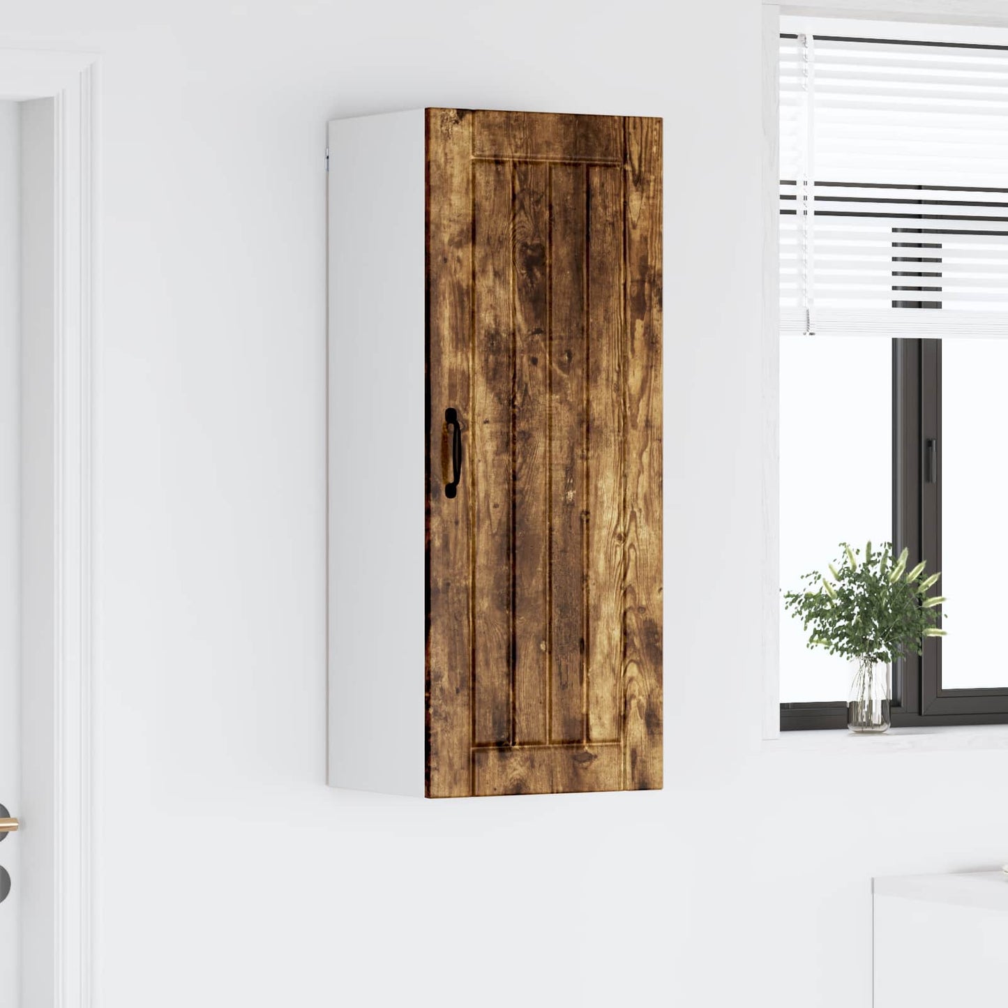 vidaXL Wall Cabinet LUCCA Smoked Oak 40 x 31 x 100 cm Engineered Wood