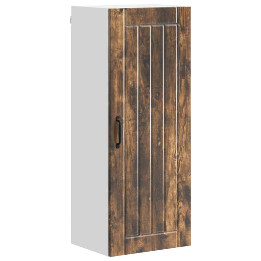 vidaXL Wall Cabinet LUCCA Smoked Oak 40 x 31 x 100 cm Engineered Wood
