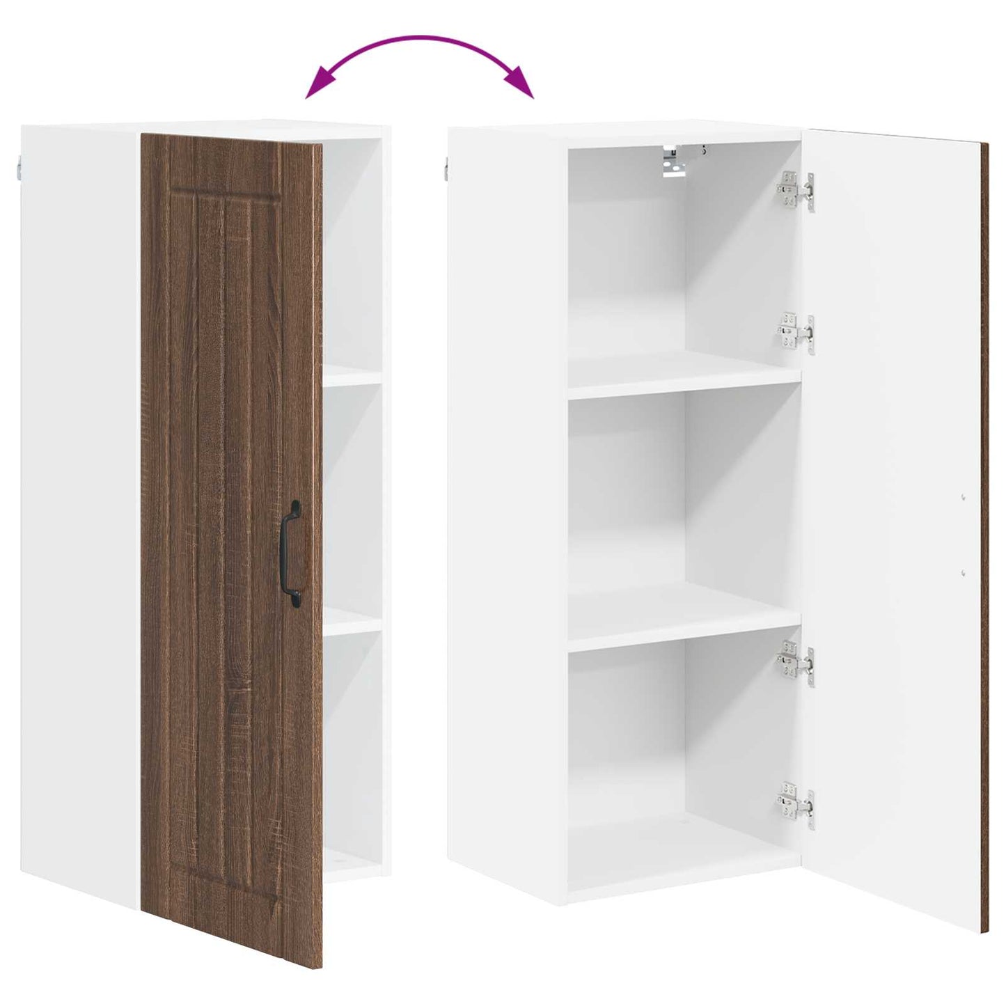 vidaXL Wall Cabinet LUCCA Brown Oak 40 x 31 x 100 cm Engineered Wood