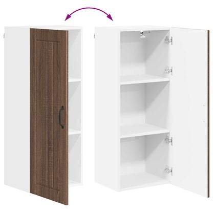 vidaXL Wall Cabinet LUCCA Brown Oak 40 x 31 x 100 cm Engineered Wood