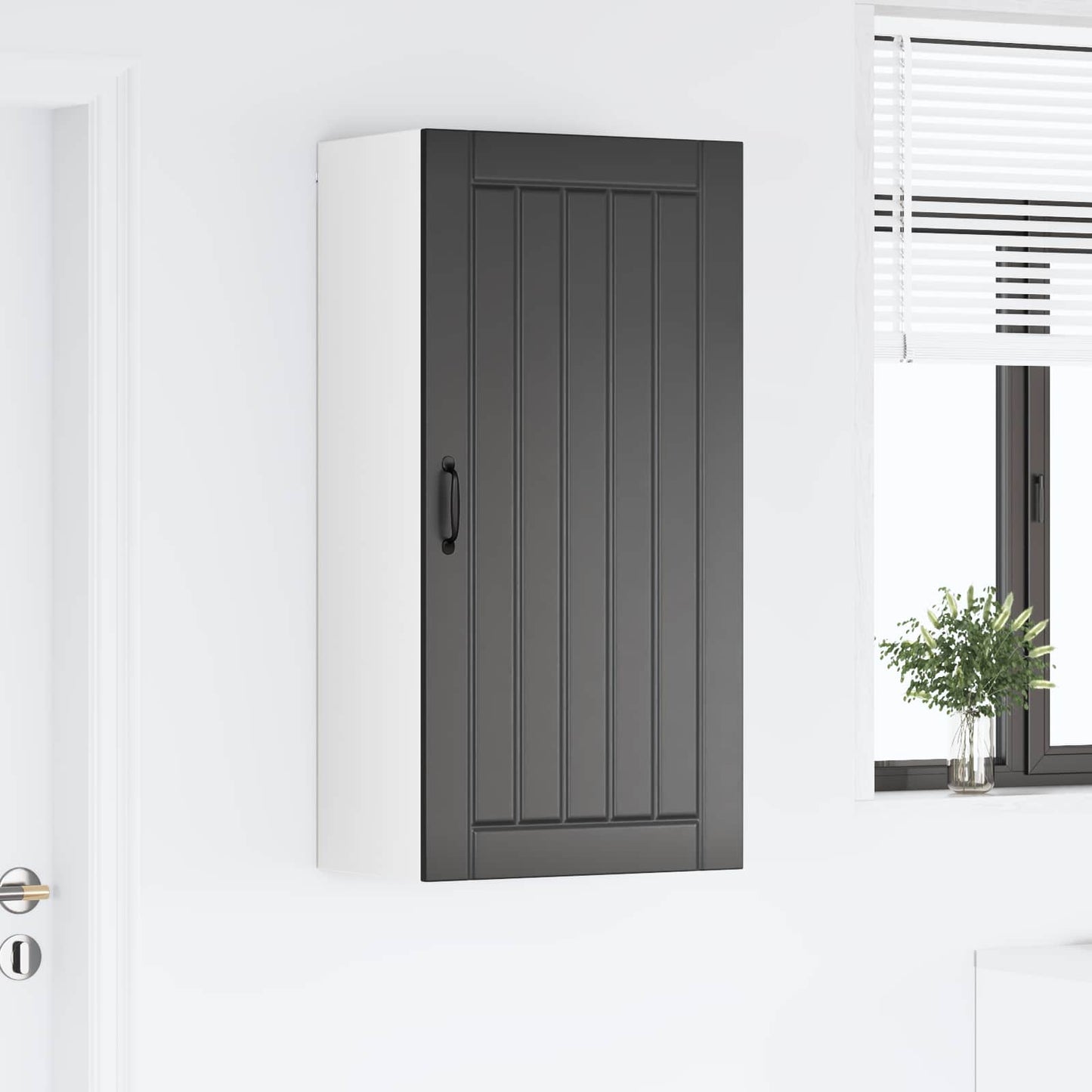vidaXL Wall Cabinet LUCCA Black 50 x 31 x 100 cm Engineered Wood