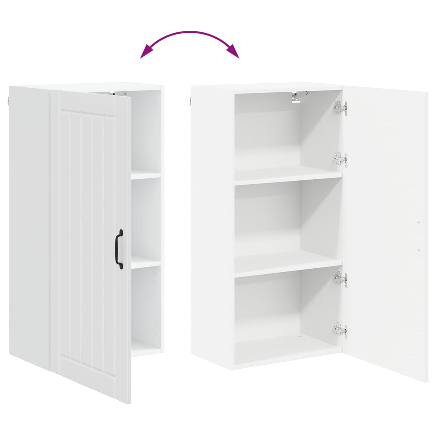 vidaXL Wall Cabinet LUCCA High Gloss White 50 x 31 x 100 cm
