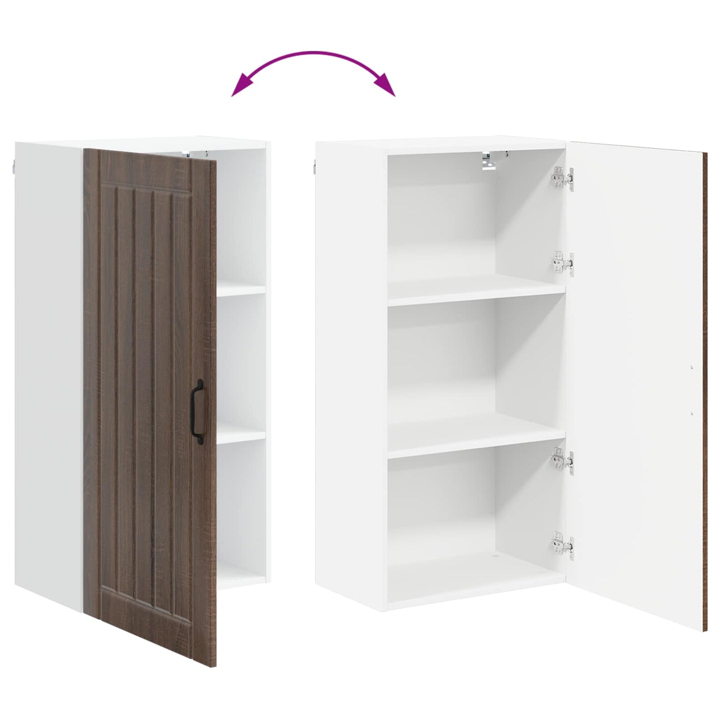 vidaXL Wall Cabinet LUCCA Brown Oak 50 x 31 x 100 cm Engineered Wood