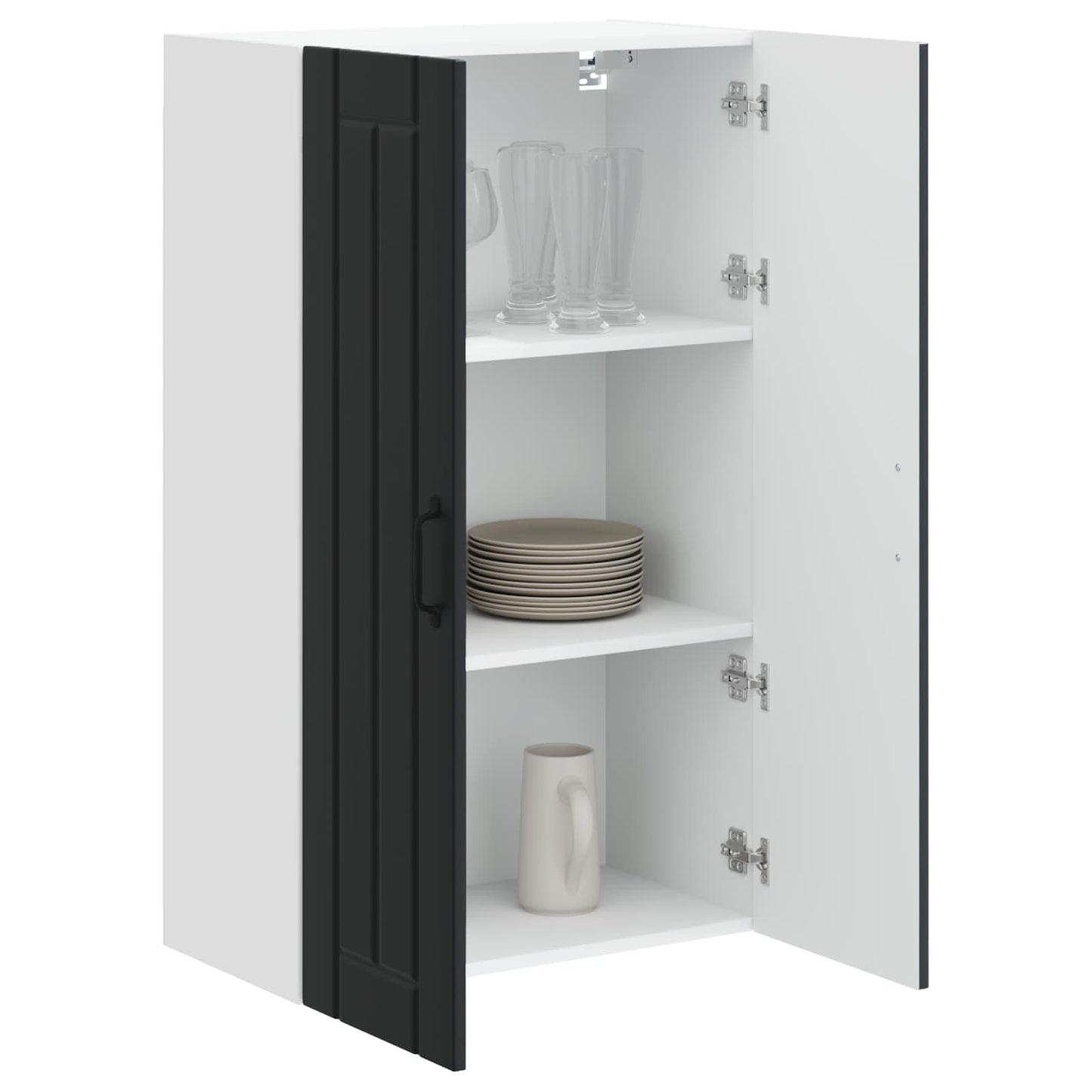 vidaXL Wall Cabinet LUCCA Black 60 x 31 x 100 cm Engineered Wood