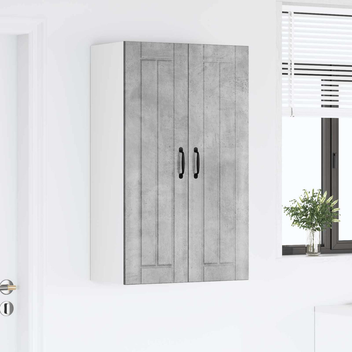 vidaXL Wall Cabinet LUCCA Concrete Grey 60 x 31 x 100 cm