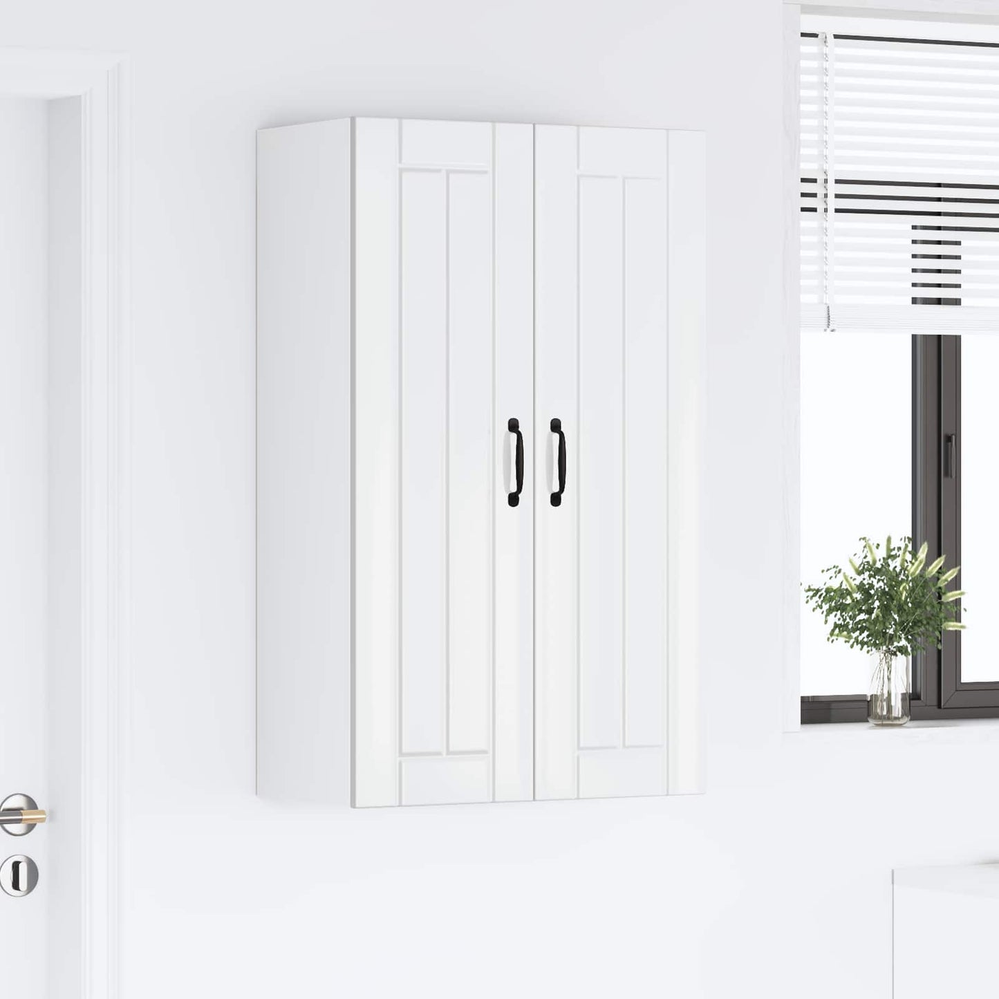 vidaXL Wall Cabinet LUCCA High Gloss White 60 x 31 x 100 cm
