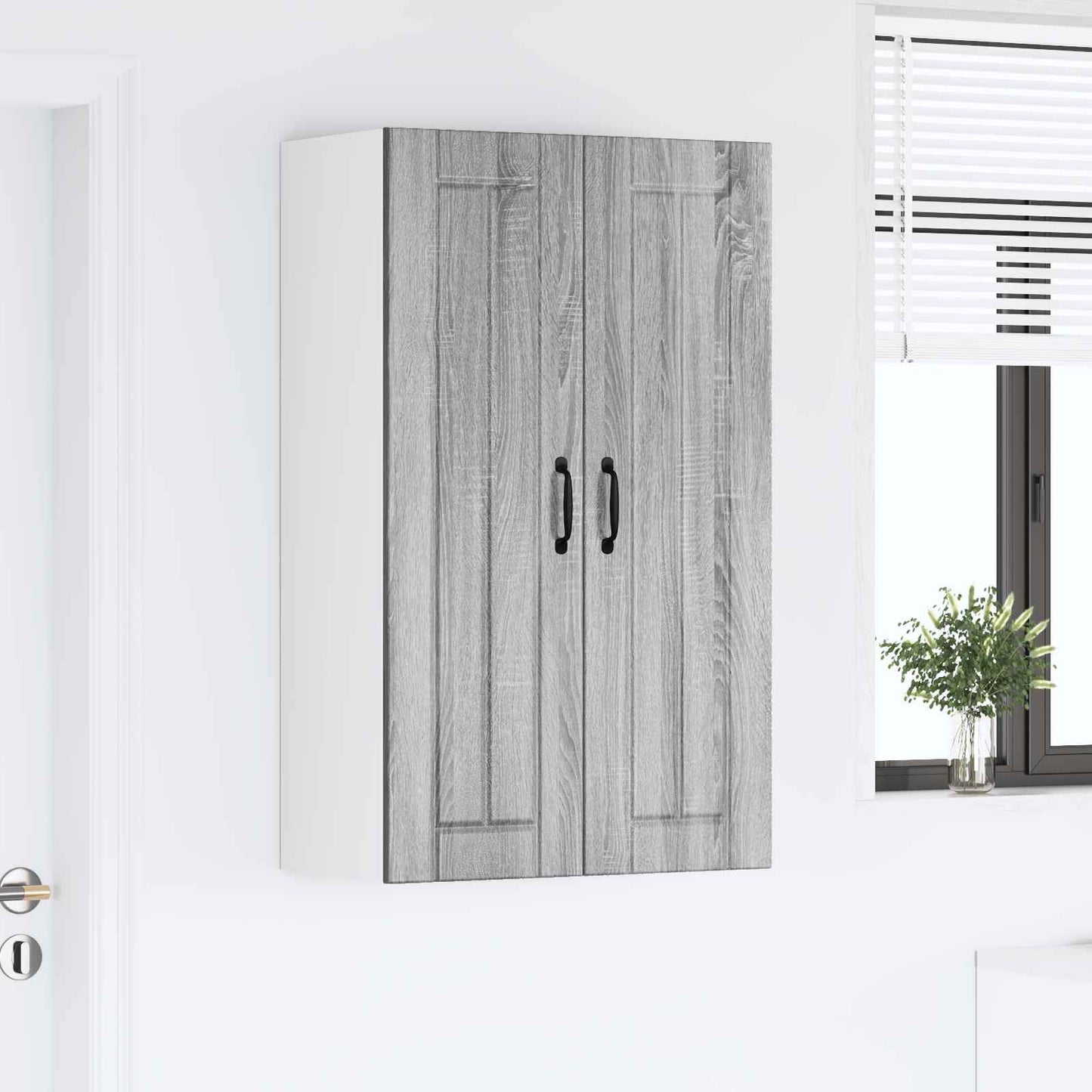vidaXL Wall Cabinet LUCCA Grey Sonoma 60 x 31 x 100 cm Engineered Wood