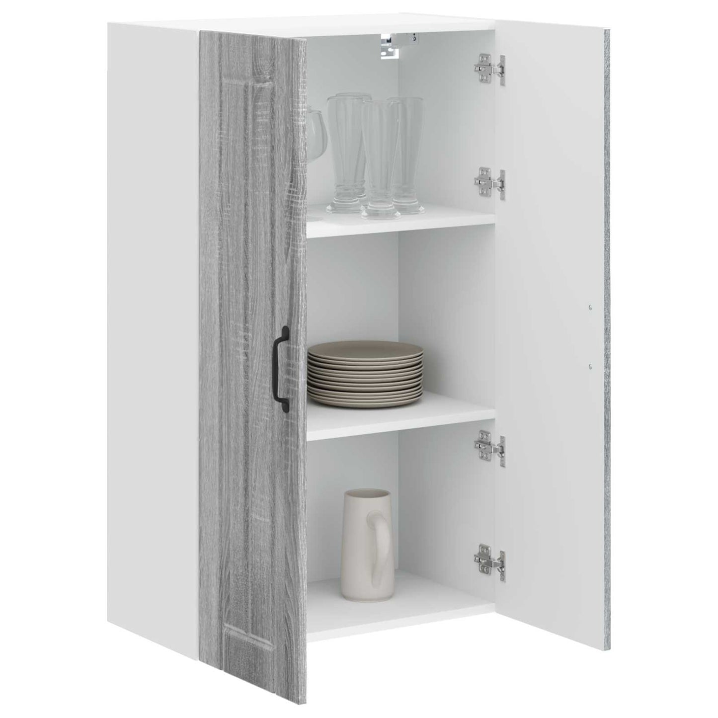 vidaXL Wall Cabinet LUCCA Grey Sonoma 60 x 31 x 100 cm Engineered Wood
