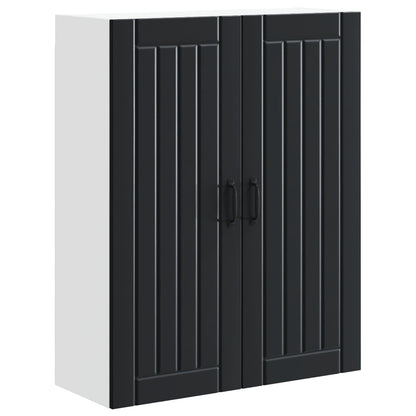 vidaXL Wall Cabinet LUCCA Black 80 x 31 x 100 cm Engineered Wood