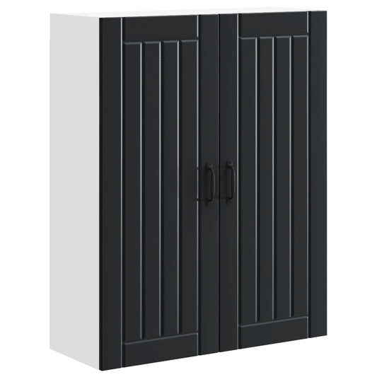 vidaXL Wall Cabinet LUCCA Black 80 x 31 x 100 cm Engineered Wood