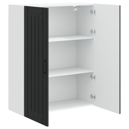 vidaXL Wall Cabinet LUCCA Black 80 x 31 x 100 cm Engineered Wood